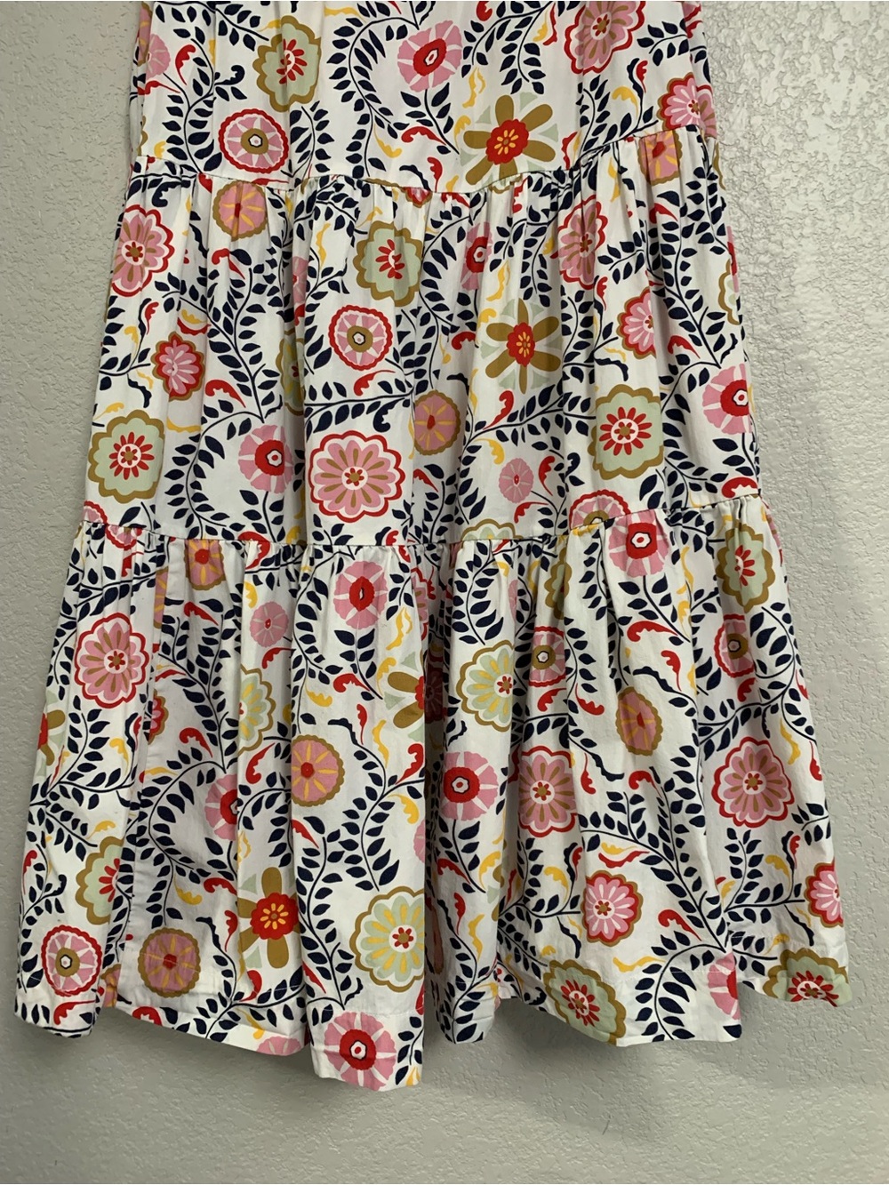 Boden Skirt Womens 8P Poplin Floral Tiered Maxi Pockets Preppy Boho Festival - Picture 6 of 11